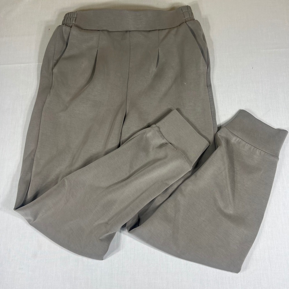 Avia Womens XS 0-2 Joggers Taupe Gray Pleated Front Elastic Waist Pockets Streth